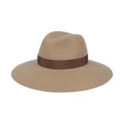 Bruine Wollen Fedora Hoed Borsalino , Brown , Dames