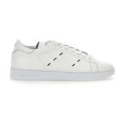 Witte Leren Sneakers met Rode Stiksels Kiton , White , Heren