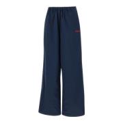 Navy Blue Crepe Jogger Broek Rotate Birger Christensen , Blue , Dames