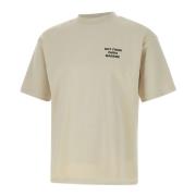 Slogan Katoenen T-shirt Zand Mini Logo Drole de Monsieur , Beige , Her...