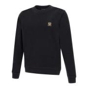 Zwarte Katoenen Sweatshirt met Logolabel Belstaff , Black , Heren