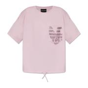 T-shirt met logo Emporio Armani , Pink , Dames