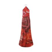 Garden Rose Halter Avondjurk Roberto Cavalli , Red , Dames