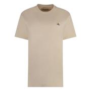 Geborduurde Katoenen Crew-neck T-shirt Vivienne Westwood , Beige , Dam...