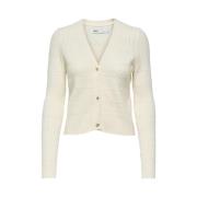 V-hals Kabel Gebreide Vest Only , Beige , Dames