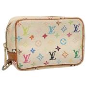 Pre-owned Canvas pouches Louis Vuitton Vintage , White , Dames