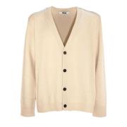 Beige Wol V-Hals Diamant Vest Mauro Grifoni , Beige , Heren