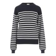 Gestreepte Cashmere Crew Neck Sweater Khaite , Blue , Dames