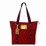 Pre-owned Cotton totes Louis Vuitton Vintage , Red , Dames