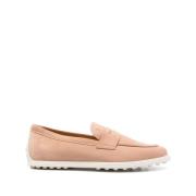 Peach Pink Logo Platte Zoolschoenen Tod's , Beige , Dames