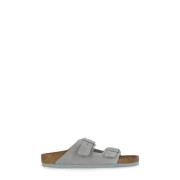 Grijze Suède Sandalen met Zacht Voetbed Birkenstock , Gray , Heren