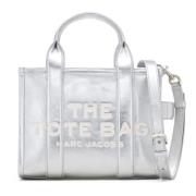 Zilver Metallic Crossbody Tote Tas Marc Jacobs , Gray , Dames