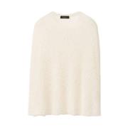 Beige Cape Crew Neck Sweater Fabiana Filippi , Beige , Dames