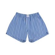 Blauwe Gestreepte Elastische Taille Shorts Axel Arigato , Blue , Dames