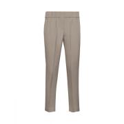 Crepe Cady Zijden Broek Grijs Brunello Cucinelli , Gray , Dames