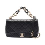 Pre-owned Leather chanel-bags Chanel Vintage , Black , Dames