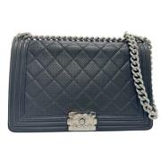 Pre-owned Leather shoulder-bags Chanel Vintage , Black , Dames