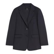 Zwarte Wollen Blazer met Reverskraag Max Mara Weekend , Black , Dames