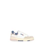 Witte Leren Sneakers met Suède Inzetstukken Autry , White , Dames