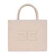 Beige Tote tas met dubbel C-logo Elisabetta Franchi , Gray , Dames