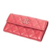 Pre-owned Leather wallets Chanel Vintage , Red , Dames