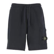 Blauwe Bermuda Shorts van Katoen met Zakken Stone Island , Blue , Here...