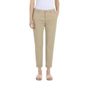 Beige slim chino broek met dubbele zoom MAC , Beige , Dames