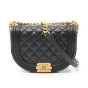 Pre-owned Leather shoulder-bags Chanel Vintage , Black , Dames