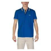 Blauw Polo Shirt Herfst/Winter Mannen Hugo Boss , Blue , Heren