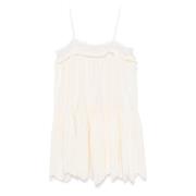 Witte Kantjurk met Gerimpelde Details Chloé , White , Dames