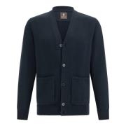 100% Katoenen Gebreide Vest Boggi Milano , Blue , Heren