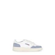 Witte Leren Sneakers met Ademende Details Autry , White , Dames