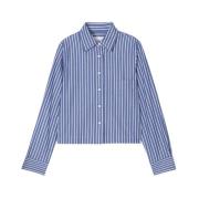 Navy Blue Button-Up Shirt Closed , Blue , Dames