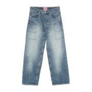 Indigo Blue Denim Patch Pocket Jeans Kenzo , Blue , Heren