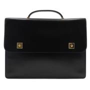 Pre-owned Leather briefcases Hermès Vintage , Black , Heren