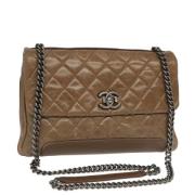 Pre-owned Leather chanel-bags Chanel Vintage , Brown , Dames