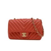 Pre-owned Leather chanel-bags Chanel Vintage , Red , Dames