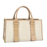 Pre-owned Canvas handbags Burberry Vintage , White , Dames