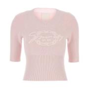 Poederroze Top met Ronde Hals Givenchy , Pink , Dames