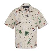 Shirt met print Palm Angels , Beige , Heren