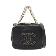 Pre-owned Leather chanel-bags Chanel Vintage , Black , Dames