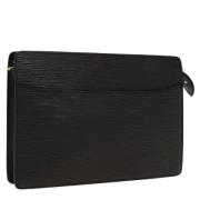 Pre-owned Leather clutches Louis Vuitton Vintage , Black , Dames