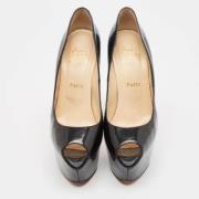 Pre-owned Leather heels Christian Louboutin Pre-owned , Black , Dames