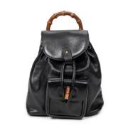 Pre-owned Leather backpacks Gucci Vintage , Black , Dames