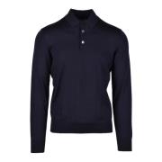 Cashmere Seta Gebreid Poloshirt Ermenegildo Zegna , Blue , Heren