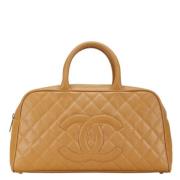 Pre-owned Leather chanel-bags Chanel Vintage , Beige , Dames