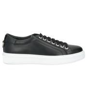 Zwarte leren lage sneakers Les Hommes , Black , Heren