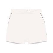 Beige Geborduurd Logo Zijzak Shorts Elisabetta Franchi , White , Dames