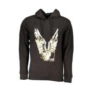 Urban Zwarte Hoodie met Logoprint Cavalli Class , Black , Heren