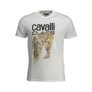 Print Logo Korte Mouw T-Shirt Cavalli Class , White , Heren